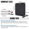 ECO-WORTHY 10W Solar Car Battery Charger Maintainer 12V Waterproof Solar
