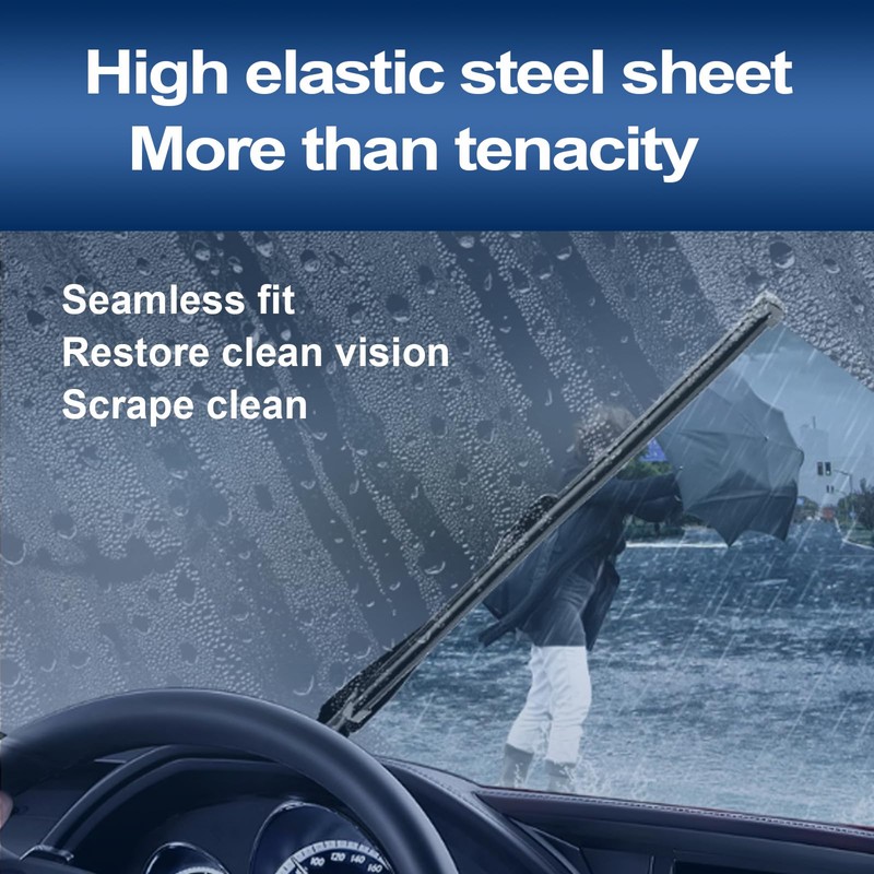 HRSNO 22"+22" Windshield Wipers With 16" Rear Wiper Blade Sets