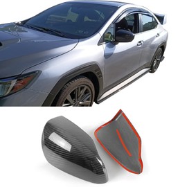 IKON MOTORSPORTS, Mirror Covers Compatible With 2022-2025 Subaru WRX All Models, Real Carbon Fiber Left Right Rear View Side Mirror Cover Cap Overlay Trim 2PCS 1Pair