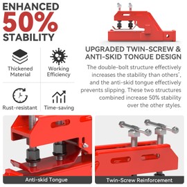 2024 New Upgraded Tractor Clamp on Trailer Hitch 2" Receiver, Tractor Bucket Hitch Non-Slip Trailer Adapter Mount for Tractor Bucket Kubota Deere Bobcat, Bucket Trailer Hitch Attachment (Red)