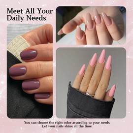 6pcs Nail Polish Sets - Nude Pink Purple Nail Varnish Sets - Quick Dry Long Lasting Breathable Glossy Nail Polish - No Need UV Holographic Nail Polish For Woman Girls DIY Nail Art Manicure Salon Home