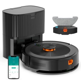 Bagotte Wet and Dry Laser Robot Vacuum Cleaner for Home Smart Appliance with Self-Empty Dust Bin Hard Floor Sweeping Robotcolor: Black, plug type: US, voltage (v): 13.2