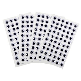 TOAOB 4 Sheets Googly Eyes Stickers Self Adhesive Wiggle Eyes 12mm Plastic Craft Sticker Eyes for DIY Crafts Scrapbooking Decoration