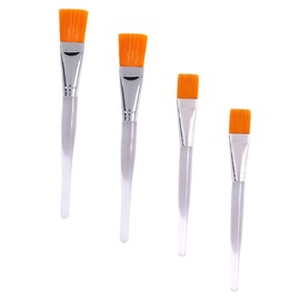 minkissy 4pcs Transparent Rod Facial Treatment Brush Transparent Handle Mask Brush Face Brush Makeup Gadgets Soft Brush Mask Applicator Brush Beauty Brush Solid Tool Mud Facial Mask