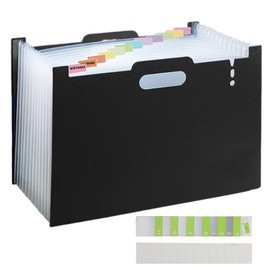 Magiarcana Greeting Card Storage Expanding Organizer,Capacity of 350+cards Family greeting card collector Compatible with graduation card, birthday card, wedding card, Christmas card (Black)