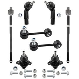 BOXI (Set of 8) Front Tie Rods + Lower Ball Joints + Sway Bar Links Fit for Volkswagen Beetle 2001-2010 | for Volkswagen Golf 2003-2006 | for Jetta 2001-2005 | K90355 K90357 K90715 ES3524 ES3525 EV400