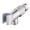 Brushed Nickel Metal Shower Head Holder - Adjustable Mount for