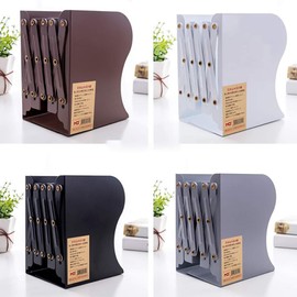 Heavy Duty Bookends, 1pcs Metal Bookends Adjustable Expandable Book Holder Book Ends Expanding Desk Organizer for Home Office School Library(13.5 * 10 * 17.5cm Black)