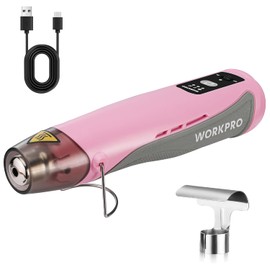 WORKPRO 7.2V Mini Cordless Heat Gun, 842℉ Hot Air Gun with Reflector Nozzle, 3 Temp Settings – Cool Air, 482℉/842℉, Ceramic Heating Core, Ideal for Christmas Crafts, Includes 50 Heat Shrink Tubes