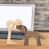 Wooden Sculpture Ornaments, Family Puppy Wood Carving Ornaments, Dog Figures