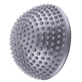 Yctze Inflatable PVC Half Yoga Balls for Foot Massages, Fitness Balance Trainer with Spiky Massage Points for Foot Wakers and Training Exercises (Silver)