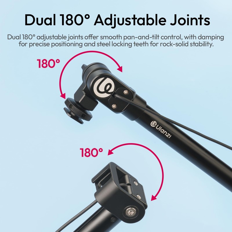 ULANZI ZJ08 Extendable Cold Shoe Mic Arm Pole with Built-in