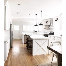 CLAXY Ecopower Industrial Barn Mini Metal Pendant Light 1 Light Hardwired for Kitchen Loft Restaurant Bar