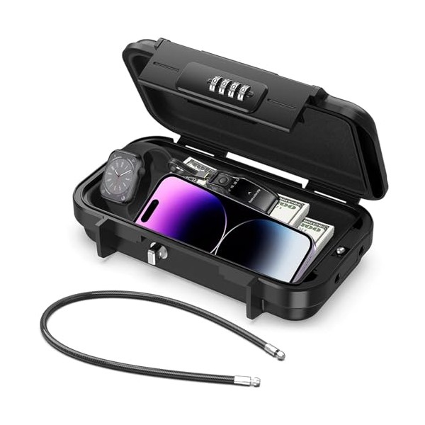 Diyife Portable Safe Box, [Waterproof] Travel Safe Combination Case, Anti-Theft