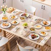 LOVECASA 16 Pieces Plates and Bowls Sets, Porcelain White and