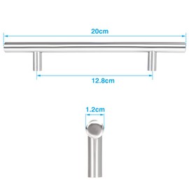 Ejoyous Furniture Handles, Stainless Steel Bar Handles, Rail Handles, Cupboard Drawer, Kitchen Handles, Brushed Door Handle, Wardrobe Pulls Handles with Screw Hole Spacing, 128 mm