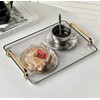Acrylic Rectangular Serving Tray with Gold Handles,Coffee Table Living Room