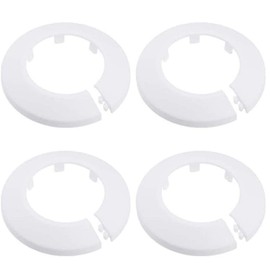 4 PCS Wall Flange outer diameter flange Easy Installation Plastic Radiator Escutcheon Water Pipe Drain Line Cover Collar Wall Pipe Cover Decoration Pipe Collars,Pipe Collar (40mm, White)
