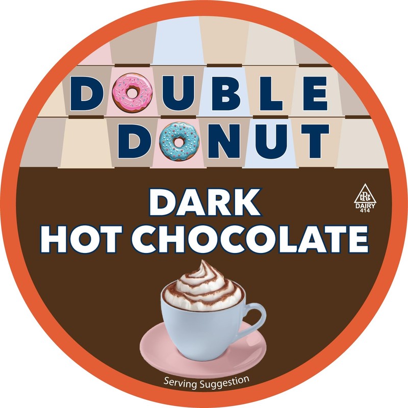 Double Donut Coffee Dark Hot Chocolate Pods for Keurig K