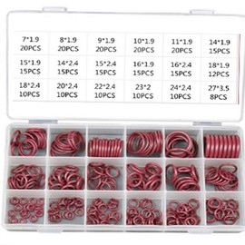 BOOMBOOST O Ring Assortment HNBR Rubber Red R134a R12 O Ring Seal Kit Automotive Air Conditioner A/C Air Conditioner System