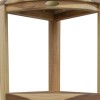 HomeRoots 33" Natural Teak Corner Shower Bench With Shelf
