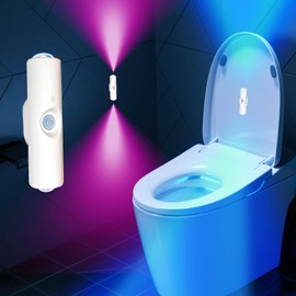 BAOYIKU Motion Sensor Night Light, 7 Color LED Toilet Night Lights, Closet Sensor Light Projector Wall Lamp for Bathroom Bedroom Living Room Corridor Stairs hallways Decor