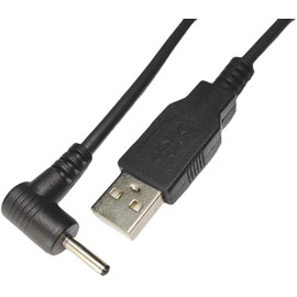 Camon (DC-3011A) USB A to DC Jack (Outer Diameter: 0.1 inch (3.0 mm) / Inner Diameter: 0.04 inch (1.1 mm) / L-shaped) / Black / 4.9 ft (1.2 m)