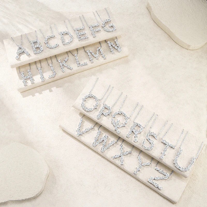 Pass Diamond Tester Letter E Multi Cut VVS Moissanite Necklace