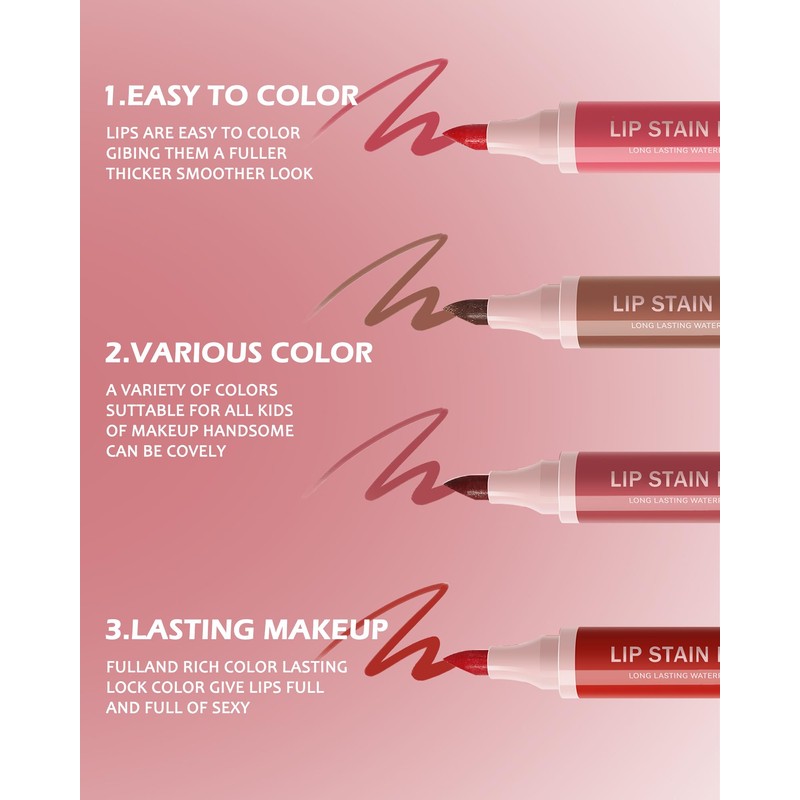 Lestpola Lip Stain Marker Pen-1Pcs Nude Brown Hydrating Lip Stain