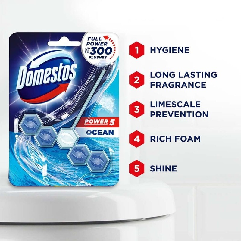 Domestos Power 5 Chlorine Toilet Block 55 g