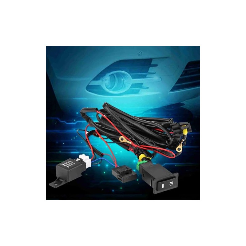 Universal 12V LED Fog Light Switch Wiring Harness Kit with