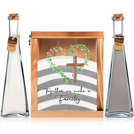 Blosssound Unity Sand for Wedding Ceremony Set Christian Together We Make a Family Unity Sand Ceremony Shadow Box and Vases for Religious Wedding Centerpiece Marriage Bridal Party Supplies