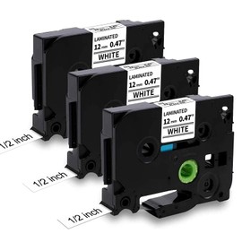 MarkField Compatible Label Tape Replacement for Brother P Touch TZe-231 TZ White 12mm 0.47 for Printer PT-1000 PT-1005 PT-1010 PT-1080 PT-h75 PT-h101c PT-h105 h107 h108 d200 Label Maker, 3 Pack