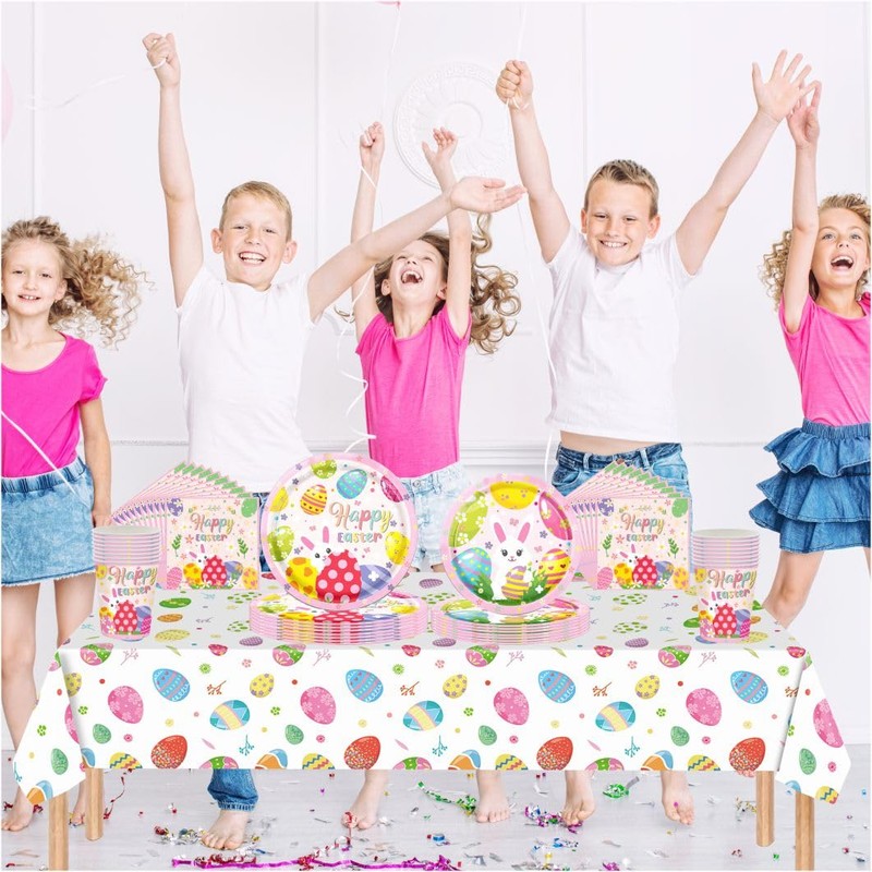 ZSYIULIA 2Pack Easter Table Cloth,Easter Table Decorations Easter Egg Hunt