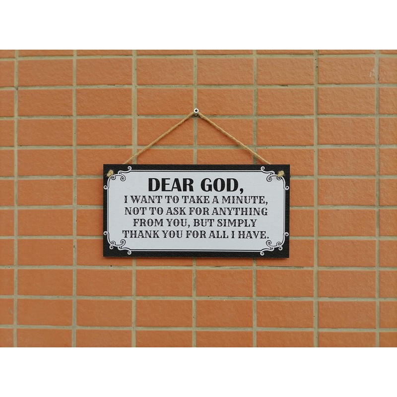 CARISPIBET Dear God home signs decorative kitchen signs living room
