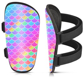 Shin Guards Soccer Kids Girls Youth, Shin Pads Shin Guard Protection Gear for 2-7 Years Old Girls for Football Games, EVA Cushion Protection Reduce Shocks and Injurie (Mermaid, Small)