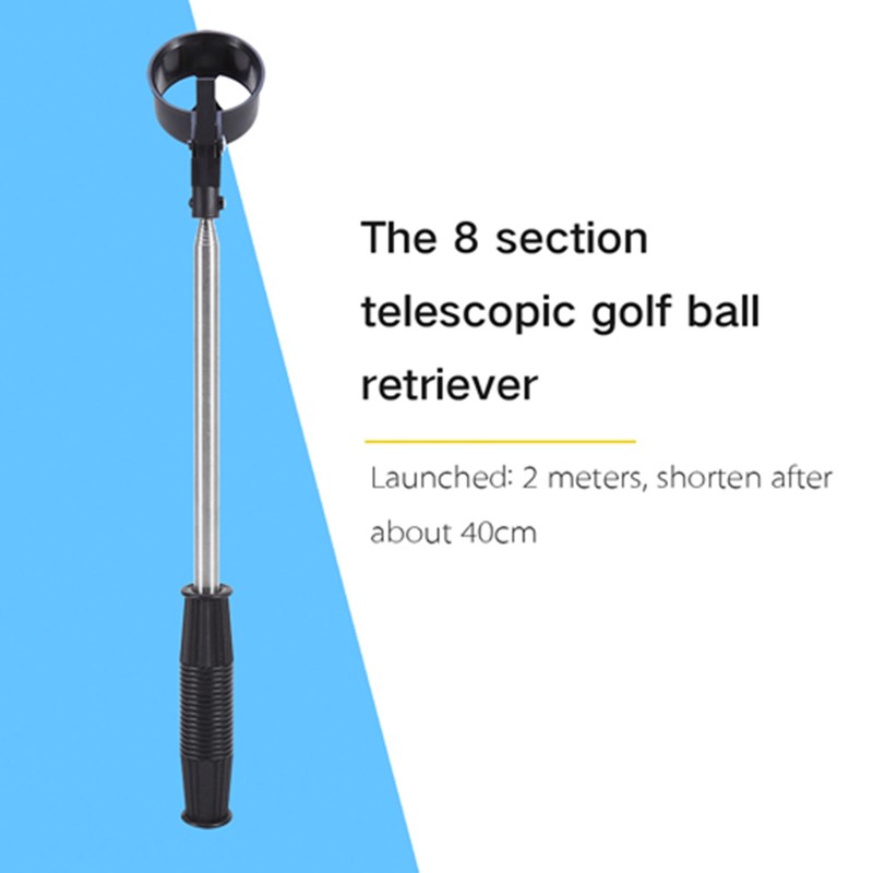 Retractable Stainless Steel Shaft Scoop Telescopic Golf Ball Retriever Pick