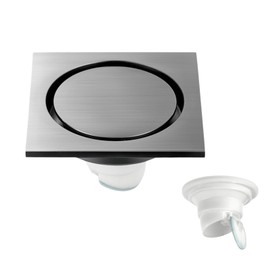 EDWINAYY Drenaje de Piso Antiolor para Ducha - Esagüe Redondo Cobre Completo Engrosado 0.5cm con Filtro Ajustable | Accesorios Baño Cocina Sótano