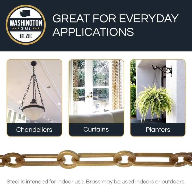 RCH Hardware CH-21-BRZ-3 Brass Chandelier Chain, Bronze (3 Feet)