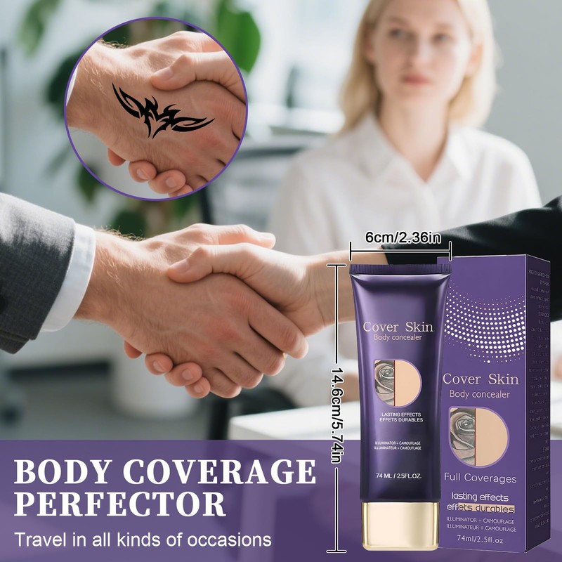 2Pcs Body Coverage Perfector, All Over Complexion Perfector, Natürliche Tattoo