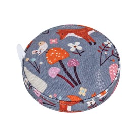 Hobby Gift Tape Measure - Retractable Fabric Covered Sewing Tape Measure - 150cm/60 inch - Woodland Toadstool