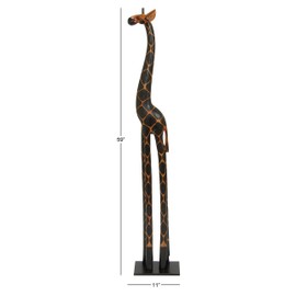 Deco 79 Tall Giraffe Statue, Dark Brown