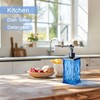 ZIVQEXMURL 10Oz Diamond Grid Pattern Blue Glass Soap Dispenser with