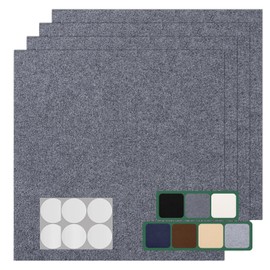 VallisCo Carpet Tile 20 Pack 24” X 24” Self Adhesive Carpet Floor Tiles Anti-Slip Squares Peel and Stick Floor Tilel DIY Installation for Bedroom(Dark Grey)