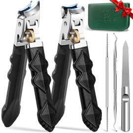 Heavy Duty Toenail Clippers Set with Leather Case - 5 Pieces