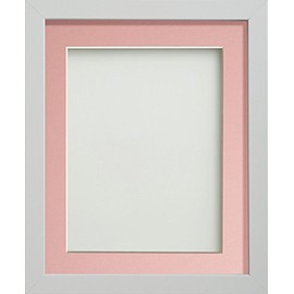 Frame Company Allington White 10x8 inch Frame With Pink Mount For Image 7x5 inch *Choice of sizes* Fitted with Real Glass