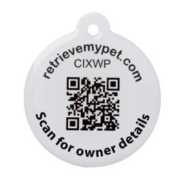 BWM Smart Pet Tag | Scannable QR Code for Lost Pet | Suitable for Dogs and Cats | Includes eZeClip for attaching to Pets Collar | Durable & Secure