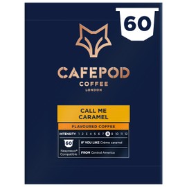 CafePod Flavoured Coffee Pods Nespresso Compatible Caramel 60 Aluminium Capsules