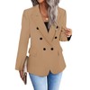 Khaki Blazers Jacket for Women 2024 Spring Summer Casual Blazer