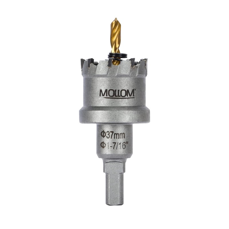 Mollom (1-7/16''|37mm) Heavy Duty Carbide Hole Saw with 2 Pilot